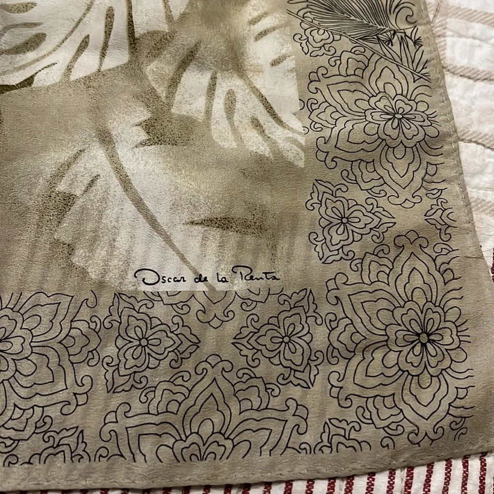 Oscar de la Renta silk scarf square leopard cheetah print 30”